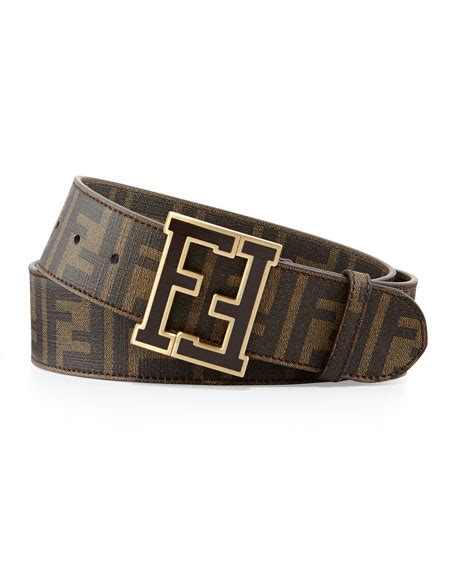 fendi ff college zucca black and brown yellow buckle|fendi zucca belt products for sale .